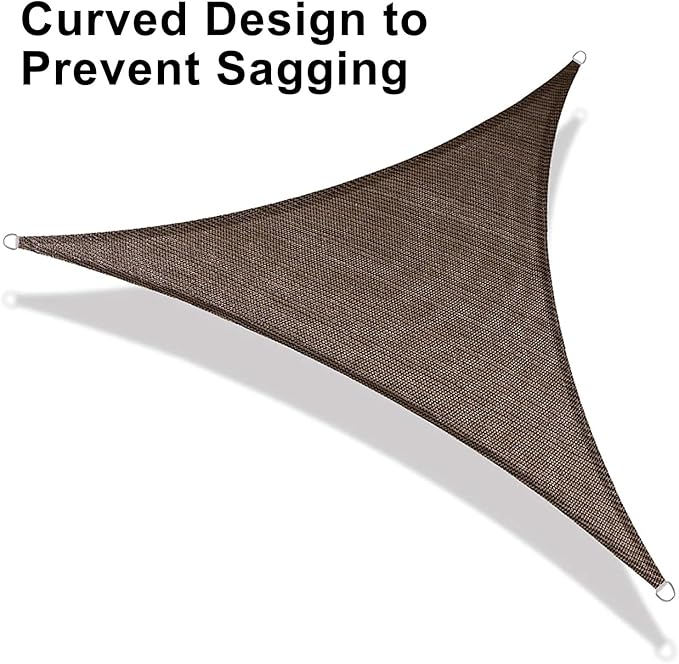 LOVE STORY Custom Size 8'x15'x17' Brown Sun Shade Sail Right Triangle Sunshade - Image 6