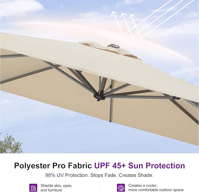 PURPLE LEAF 9' X 11.5' Patio Umbrella - Image 4