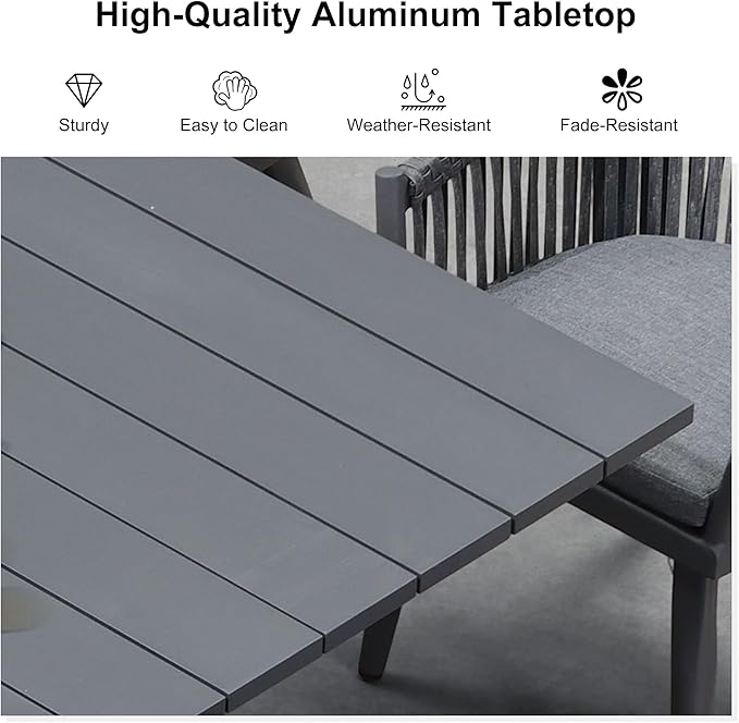 PURPLE LEAF 13 Pieces Oversized Patio Dining Set - Image 5