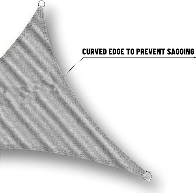 SUNNY GUARD Waterproof Sun Shade Sail 10'x15'x18' Charcoal Right Triangle UV - Image 5