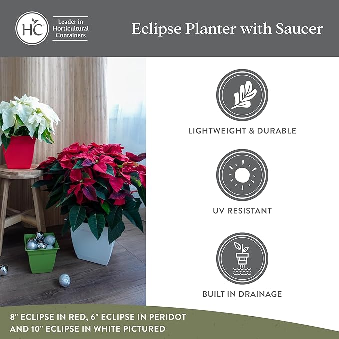 The HC Companies 6 Inch Eclipse Square Planter Pots - Image 4