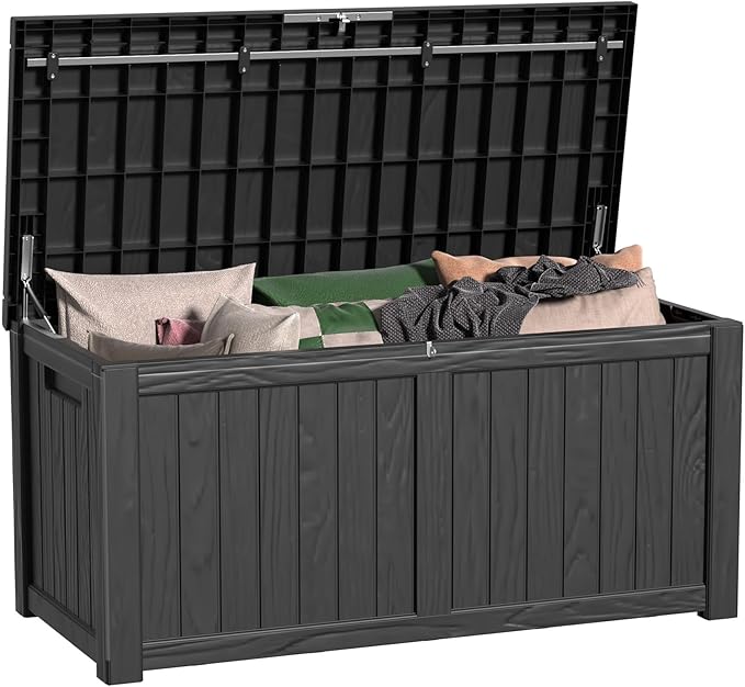 150 Gallon Outdoor Deck Box, Lockable Waterproof Outdoor Storage Boxes by MAIUSCOLI