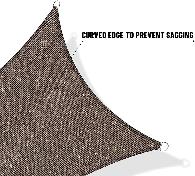 SUNNY GUARD Custom Size 8'x18' Brown Sun Shade Sail Rectangle UV Block Shade - Image 7