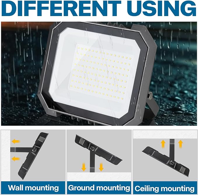 1 Pack LED Flood Lights Outdoor, 100W 10000LM Super Bright Floodlight Outside - Image 5