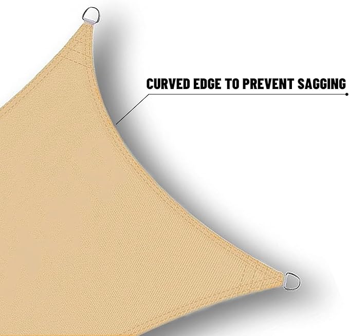 SUNNY GUARD Waterproof Sun Shade Sail 8' x 14' Sand Rectangle UV Block Sunshade - Image 4