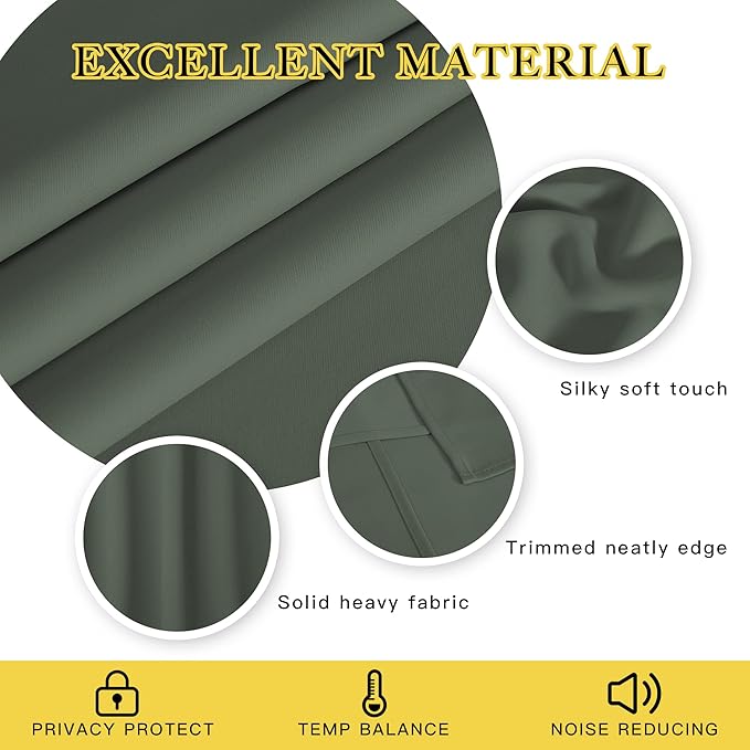 NICETOWN Blackout Curtain for Bedroom 102 inches Long - Image 4
