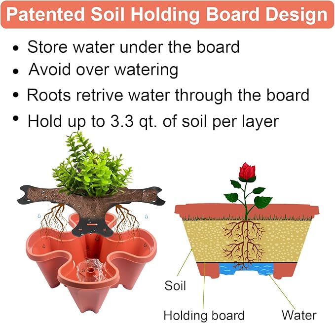 GameXcel Vertical Planter, 5 Tier Stackable Strawberry Planter - Image 3