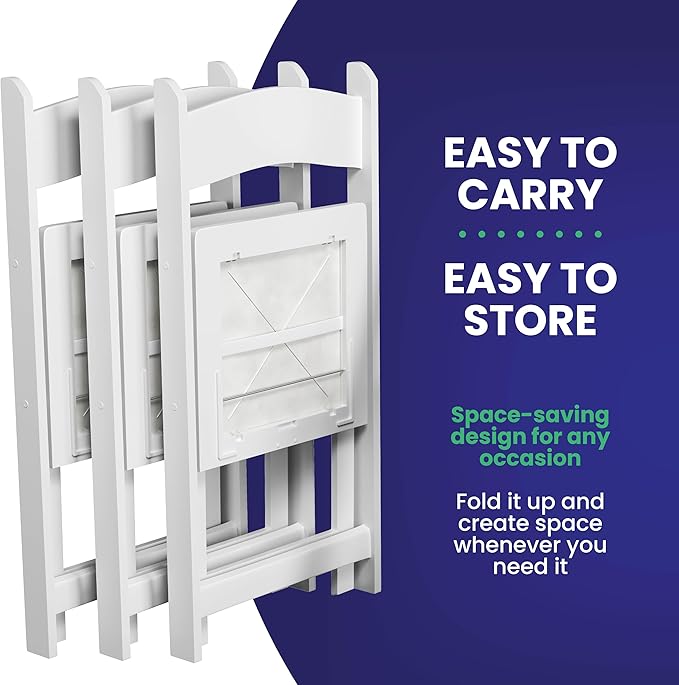 SIMPLEX 300 White Folding Chairs – Resin Stackable Foldable Chairs - Image 6