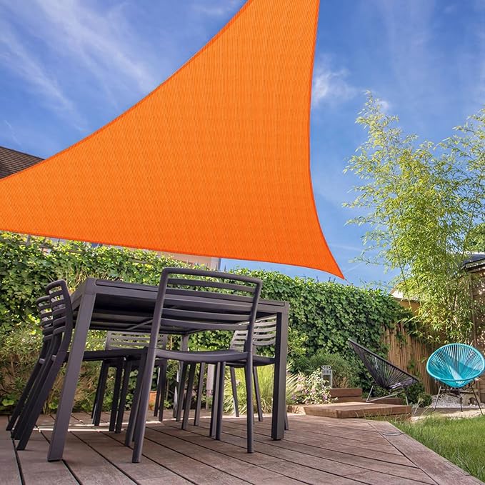 E&K Sunrise 14' x 14' x 14' Sun Shade Sail Triangle Canopy Shade Cover UV Block - Image 7