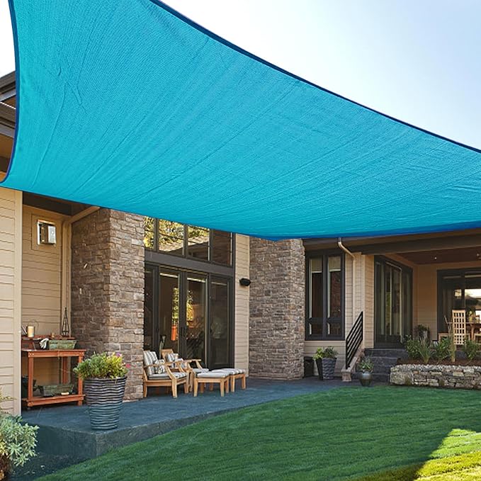 LOVE STORY Custom Size 9'x16' Turquoise Blue Sun Shade Sail Rectangle UV Block by LOVESTORY