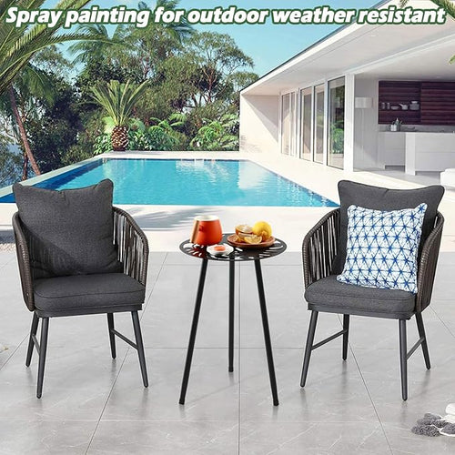 1 Pack Metal Outdoor Side Tables Small Outside Round End Table - Image 2