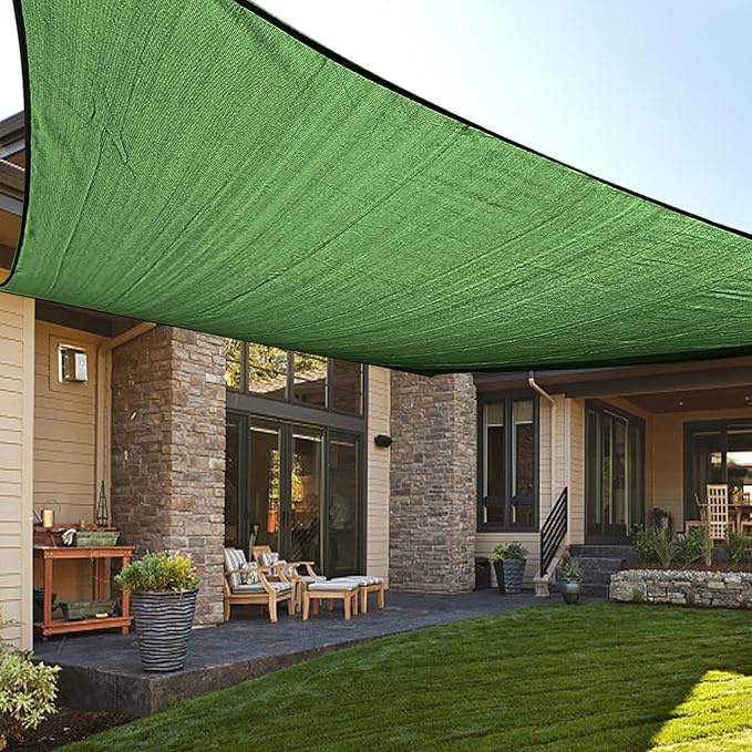 LOVE STORY Custom Size 7'x12' Piquant Green Sun Shade Sail Rectangle UV Block by LOVESTORY