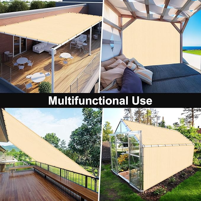 Artpuch 90% Sun Shade Cloth, 12 x 12 FT Pergola Shade Cover Canopy - Image 8