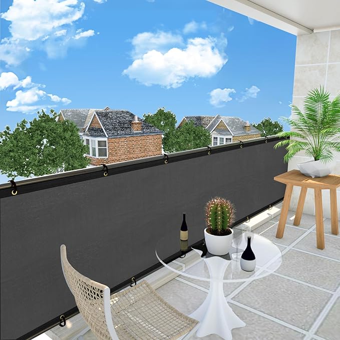 UPGRADE Privacy Fence Screen 3'x17' Dark Grey Outdoor 90% Visibility Blockage - Image 7