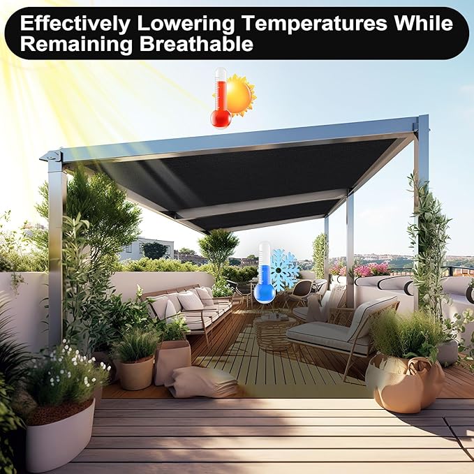 Artpuch 90% Sun Shade Cloth, 10 x 10 FT Pergola Shade Cover Canopy - Image 6