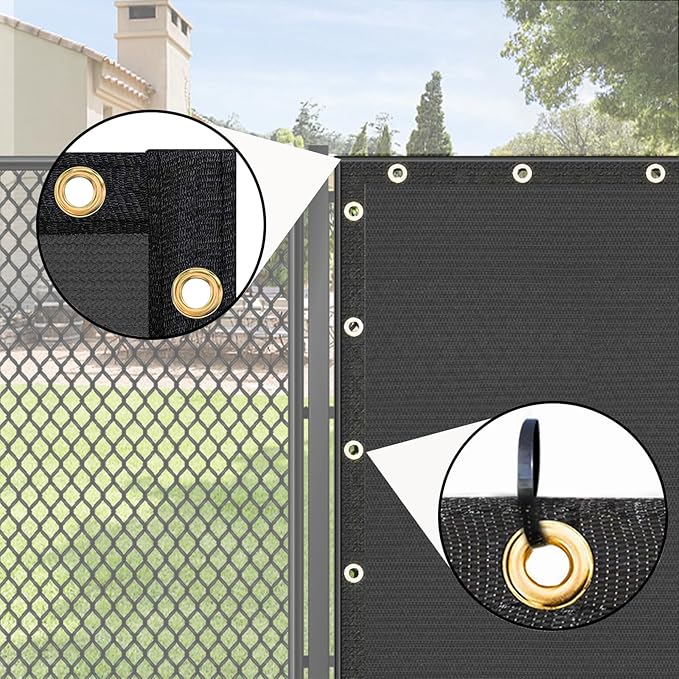 UPGRADE Privacy Fence Screen 5'x37' Dark Grey Outdoor 90% Visibility Blockage - Image 4