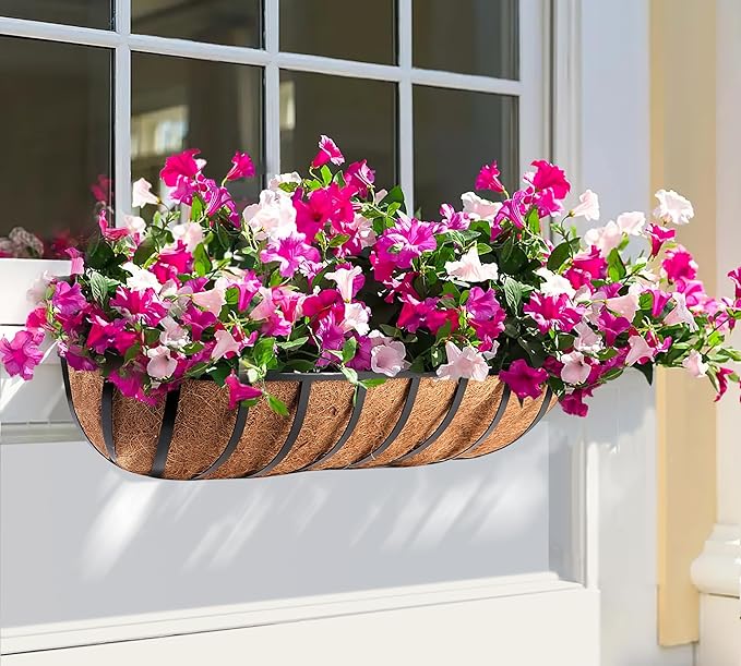 Y&M 24" Coco Liner for Window Box Deck Basket Planter Trough Coconut Fiber - Image 5