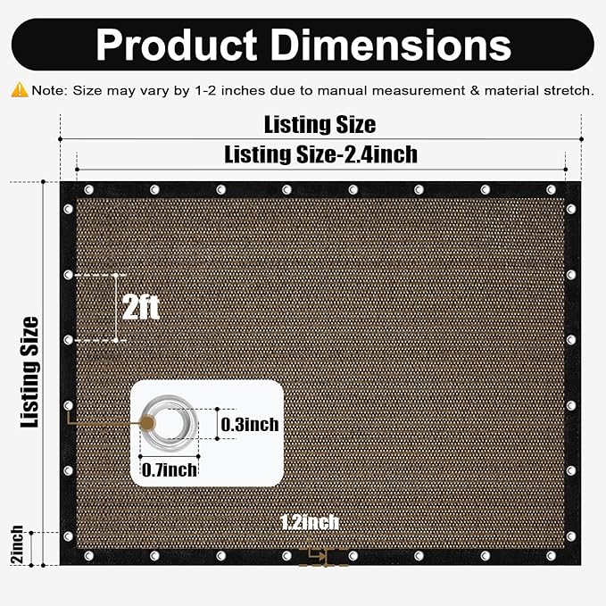 Artpuch 90% Sun Shade Cloth, 10 x 14 FT Pergola Shade Cover Canopy - Image 4