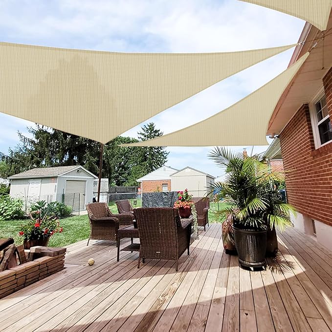 Patio Paradise 27' x 27' x 27' Sun Shade Sail Triangle Canopy Shade Cloth by Patio