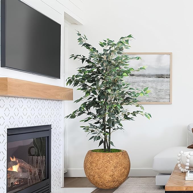 10 H x 14" Dia Round Fiberstone Planter - Image 5