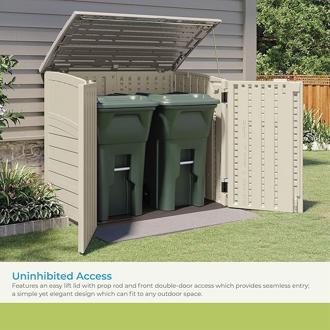 Suncast 34 Cu Ft Horizontal Resin Plastic Storage Shed - Image 4