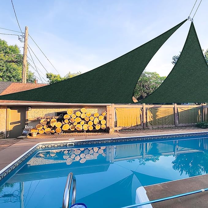 E&K Sunrise 18' x 18' x 18' Sun Shade Sail Triangle Canopy Shade Cover UV Block by EKSUNRISEINC