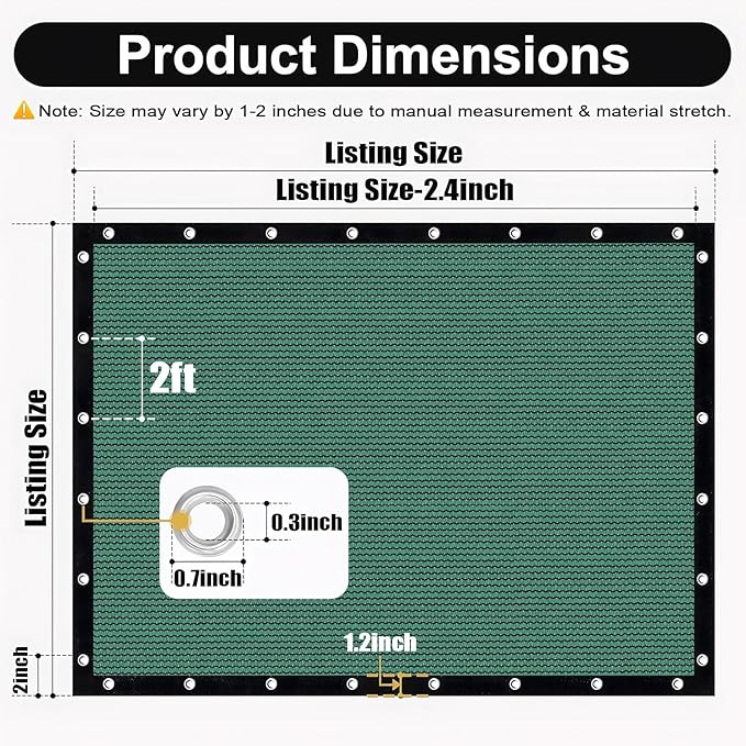Artpuch 90% Sun Shade Cloth, 10 x 20 FT Pergola Shade Cover Canopy - Image 3