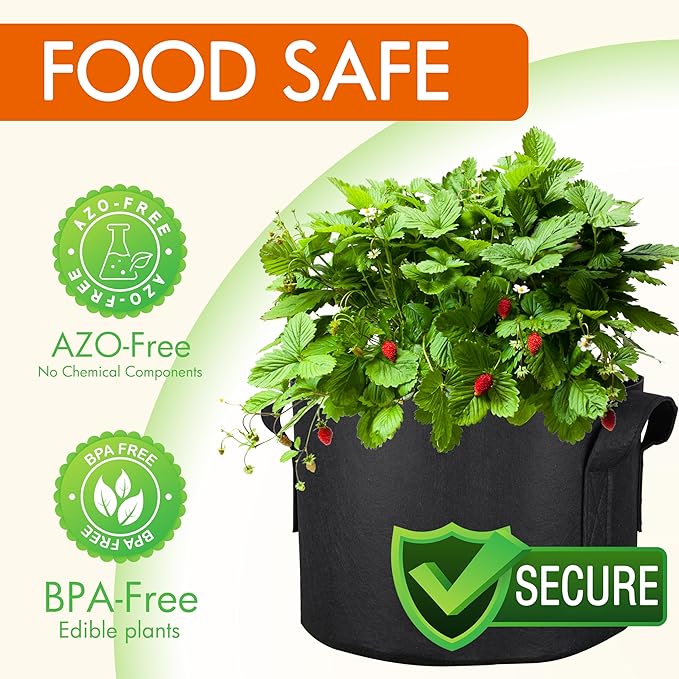 Gardzen 6-Pack 15 Gallon Grow Bags, Aeration Fabric Pots - Image 2