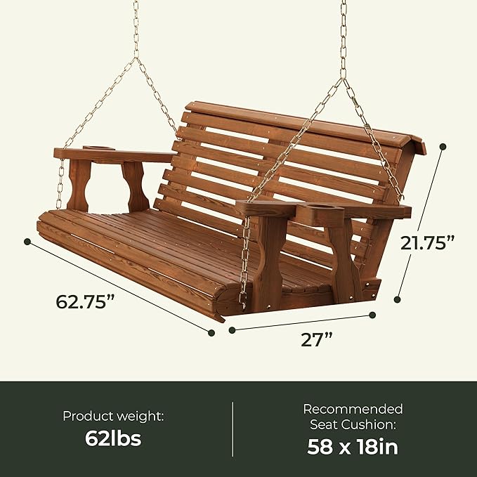 Amish Casual 4 Foot Roll Back Porch Swing - Image 6