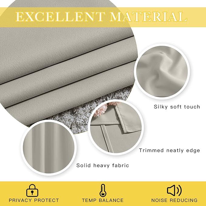 NICETOWN Room Darkening Bedroom Curtain 78 inches Long - Image 4