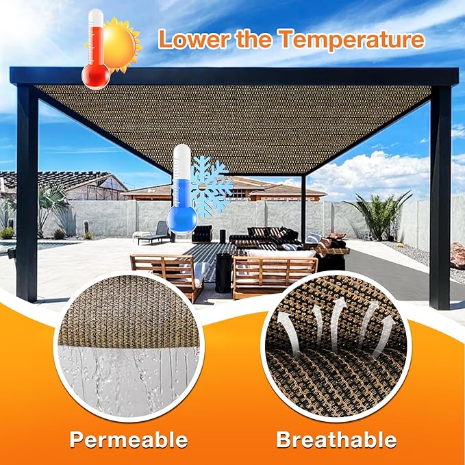 Artpuch Outdoor Pergola Shade Cover 10x23 FT Sun Shade Cloth - Image 4