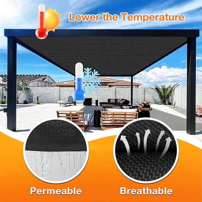 Artpuch Outdoor Pergola Shade Cover 6x17 FT Sun Shade Cloth - Image 4