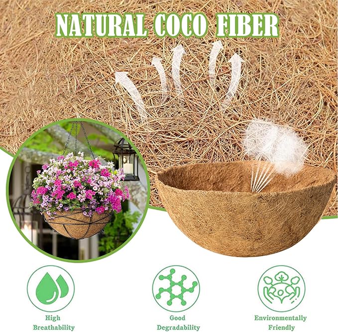 2 Pack 12 Inch Round Replacement Coco Liners - Image 3