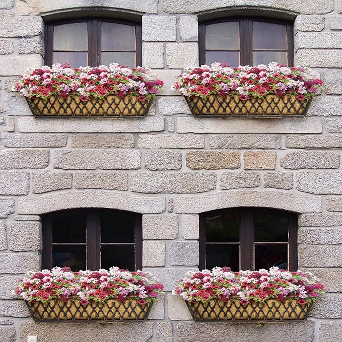 6 Pack 24 Inch Window Boxes Planters Railing Planter Box - Image 6
