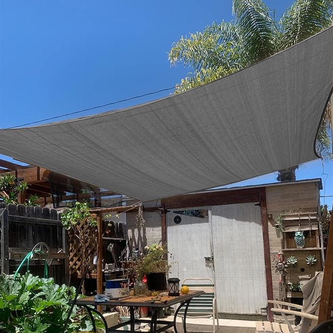 KANAGAWA 8'X9' Dark Gray Custom Size Sun Shade Sail Rectangle UV Block Canopy by KANAGAWA