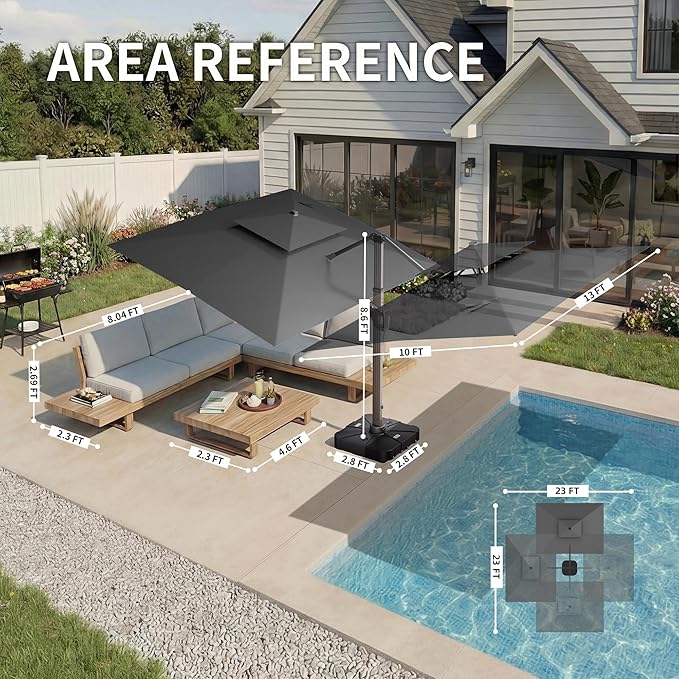 10 X 13 FT Cantilever Patio Umbrella - Image 4