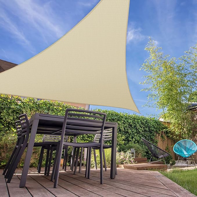 E&K Sunrise 18' x 18' x 18' Sun Shade Sail Triangle Canopy Shade Cover UV Block - Image 7