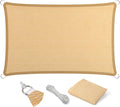 Eden's Decor Straight Flat-Edged Sun Shade Sail Rectangular 17' x 22' Beige by EdensDecorInc