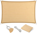 Eden's Decor Straight Flat-Edged Sun Shade Sail Rectangular 12' x 13' Beige by EdensDecorInc