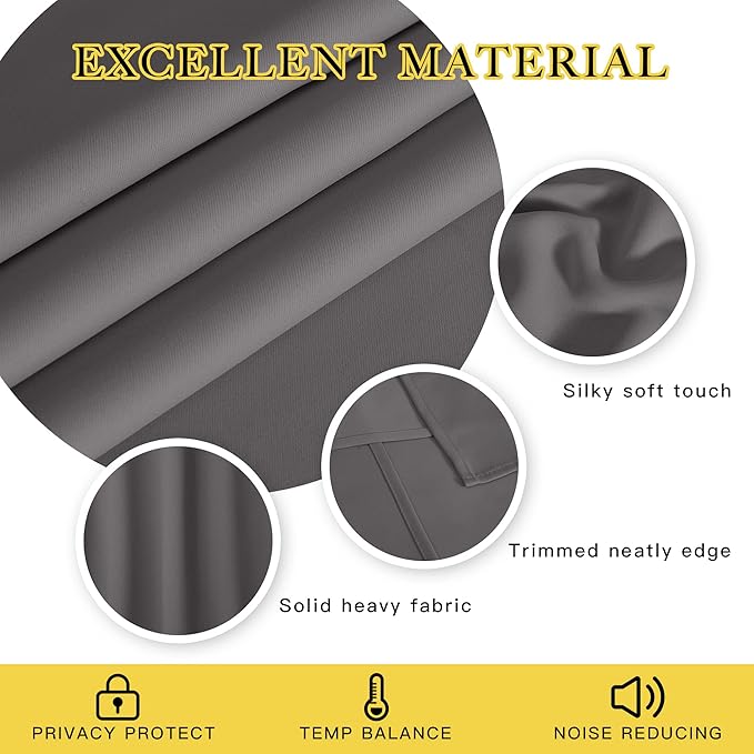 NICETOWN Bedroom Blackout Curtain Panel Extra Long - Image 3