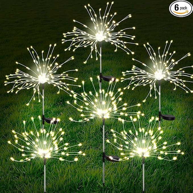 FOOING 6 Pcs Solar Garden Lights Solar Firework Lights, 200 LED String Light 2 by FOOING