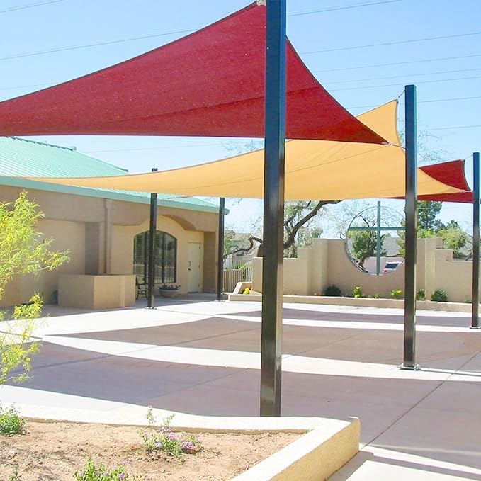 E&K Sunrise 16' x 16' x 16' Sun Shade Sail Triangle Canopy Shade Cover UV Block - Image 8