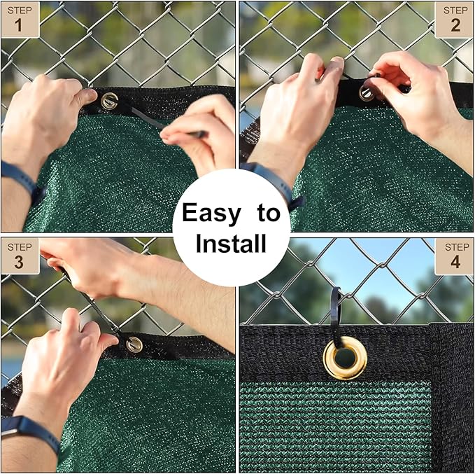 UPGRADE Privacy Fence Screen 3'x18' Dark Green Outdoor 90% Visibility Blockage - Image 4