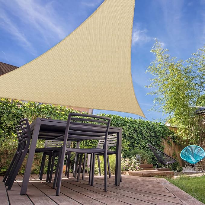 E&K Sunrise 26' x 26' x 26' Sun Shade Sail Triangle Canopy Shade Cover UV Block - Image 7