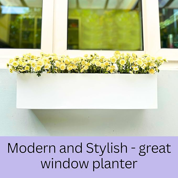 LaLaGreen Wall Planters Carbon Steel White Metal Hanging Flower Pots Outdoor - Image 3