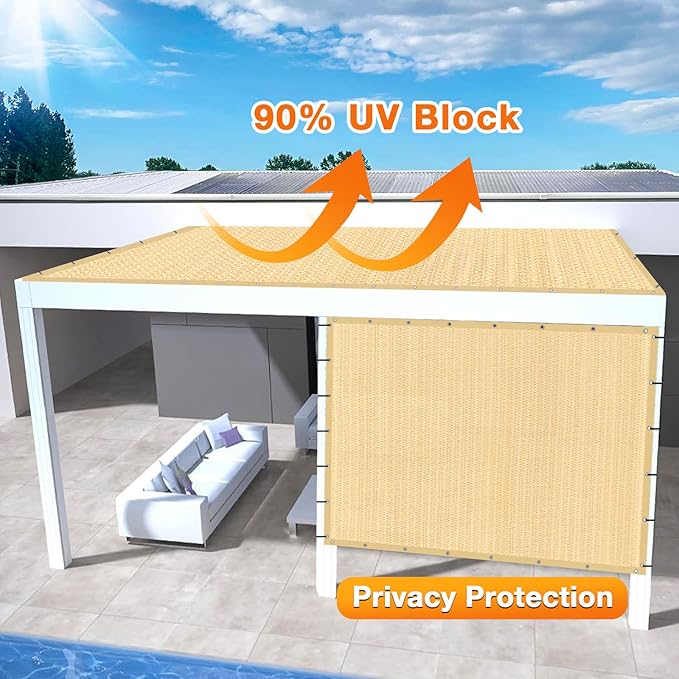 Artpuch Outdoor Pergola Shade Cover 10' X 20' Sun Shade Cloth - Image 3