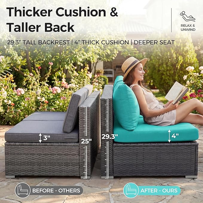 NICESOUL 13 Piece Patio Furniture Set - Image 6