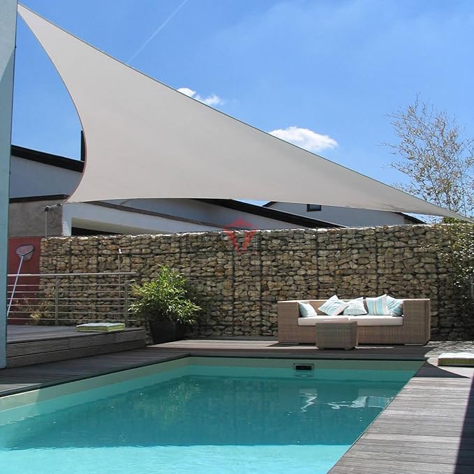 Patio Paradise 11' x 11' x 10'10" Sun Shade Sail Triangle Canopy, Permeable - Image 5