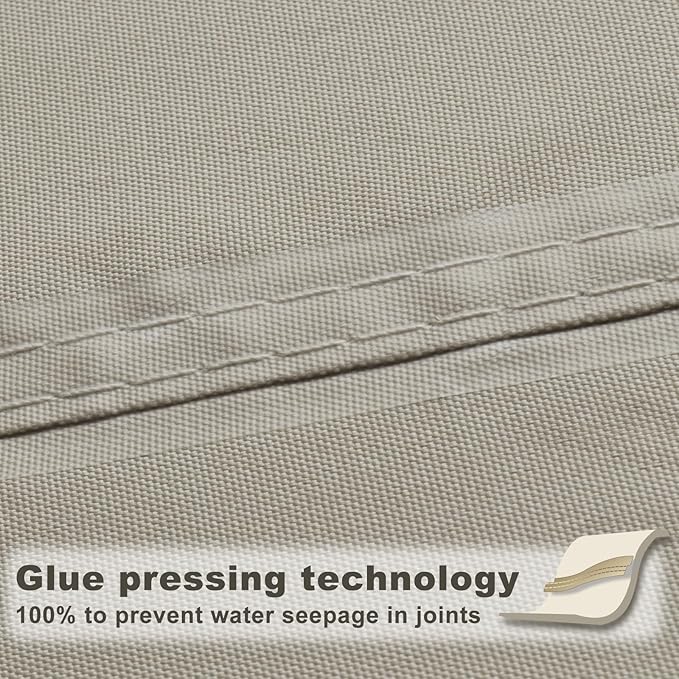SUNNY GUARD Waterproof Sun Shade Sail 17'x17'x17' Taupe Triangle UV Block - Image 3