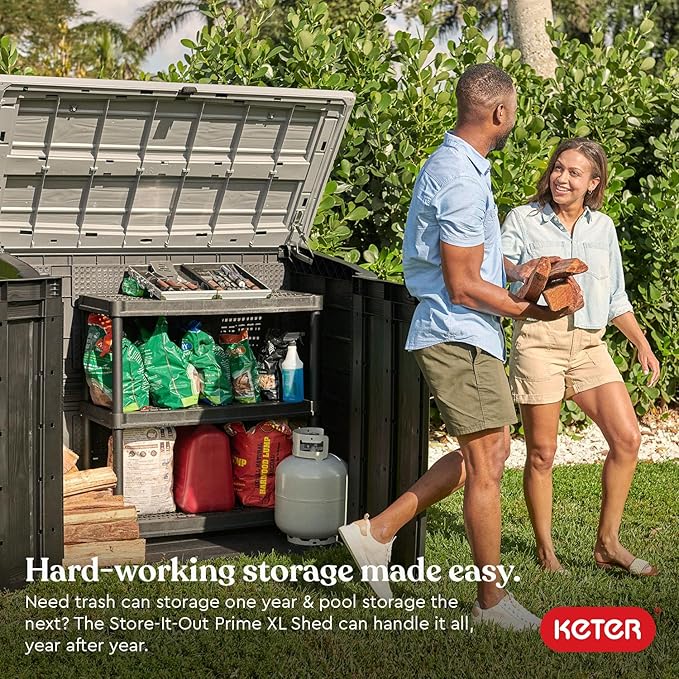 Keter Store-It-Out Prime XL 4.75 x 2.6 Foot Resin Outdoor Storage Shed - Image 3